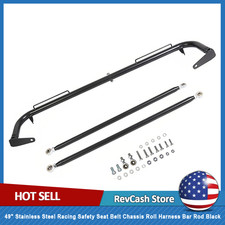 49 Stainless Steel Racing Safety Seat Belt Chassis Roll Harness Bar Rod Black