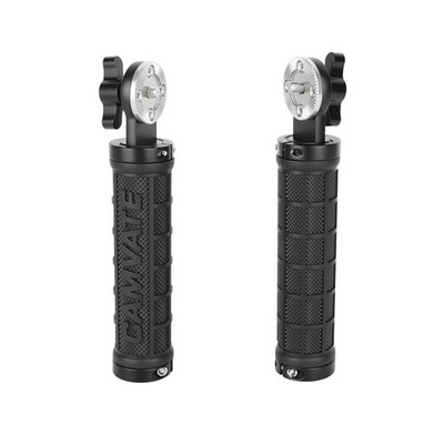 CAMVATE Pair Rubber Handgrip with ARRI-Style M6 Rosette Mount for DSLR Shoulder