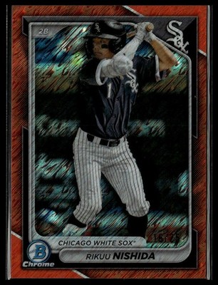 2024 Bowman Chrome #BCP-188 Rikuu Nishida Prospects Orange Shimmer /25