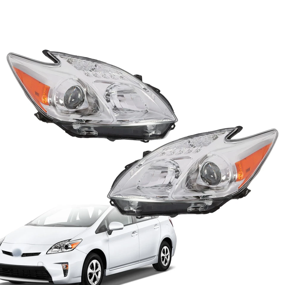 Headlights Headlamps For Toyota Prius 2010-2011 Halogen Driver&Passenger Set Foto 2 de 4