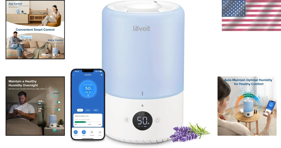 Smart Humidifier with Humidistat and Essential Oil Diffuser - Image 2 of 4