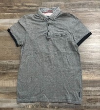 Ted Baker Mens Size 2 Small Gray Short Sleeve Polo Shirt