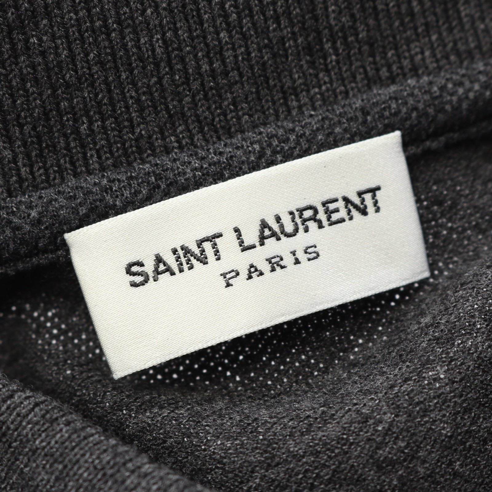 【Top】SAINT LAURENT PARIS Polo cotone grigio scuro Saint Laurent Paris