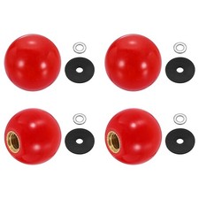 4Pcs Threaded Ball Knobs, M6 x 20mm Phenolic Plastic Ball Handles, Red