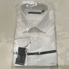Sean John Men's White Regular Fit Cotton Spread Collar Dress Shirt 17 32/33