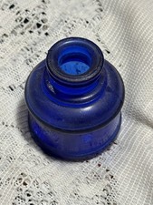 Antique Cobalt Blue Dome Ink Bottle c.1905&ndash;1915 Early American Glass
