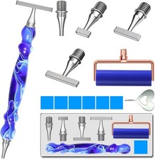 LEIYULY 13PCS Diamond Art Pen, with 1,3,6,9 13 PCS, Dark Blue Silver-Nib
