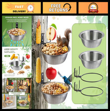 2 Pack Outdoor Squirrel Feeders with Removable Bowls  Corn Cob Spikes, Easy Cle