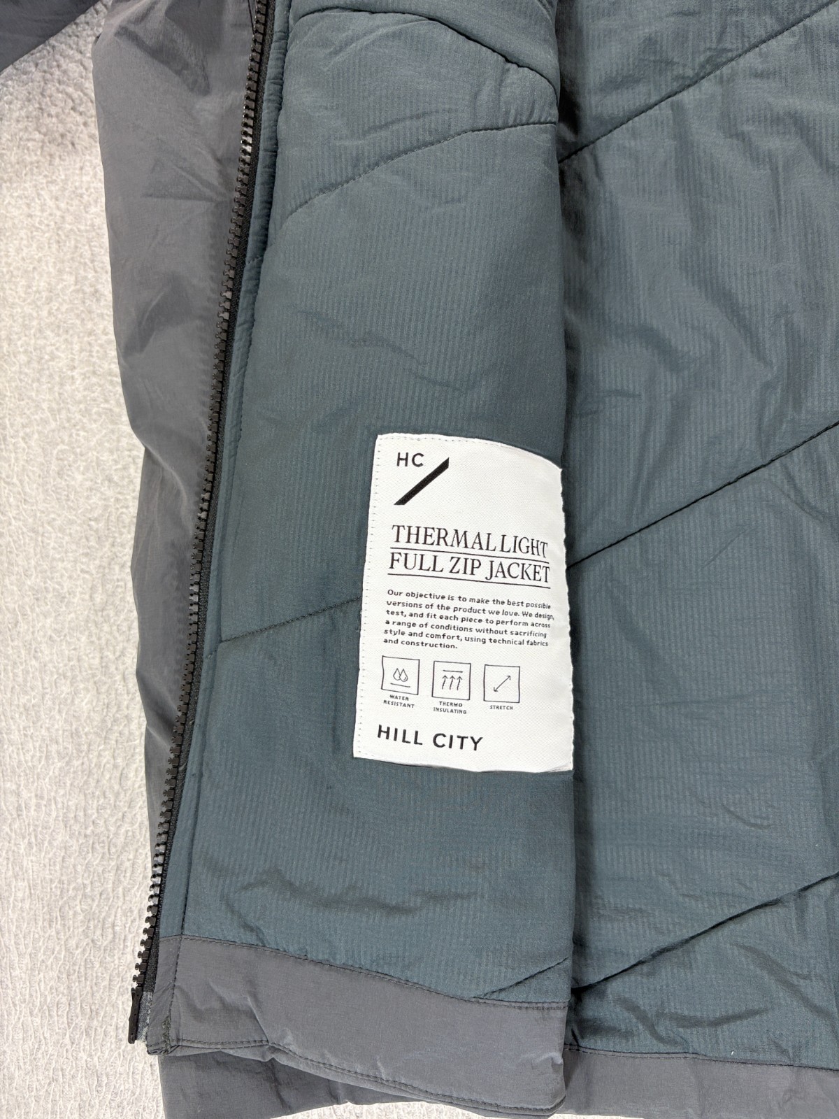 Hill City Huckberry Thermal Light Full Zip Jacket (Men's Medium) Gray