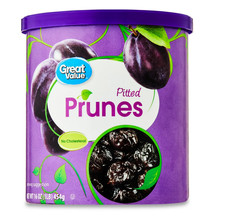 Great Value Unsweetened Pitted Prunes Canister, 16 oz