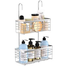 YUOROS Shower Caddy Hanging, 2 Tier Over the Door Shower Organizer Rack 304 S...