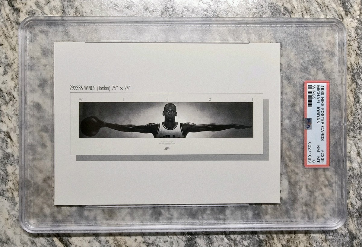 1989 Nike WINGS Poster Card Michael Jordan Wings #2335 PSA 8 Rare