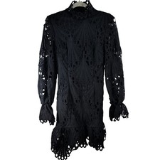Pretty Little Thing Black Eyelet, Size 6