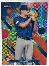 2025 Topps Finest - Common Richard Fitts #30 (RC) Checkerboard Refractor Red Sox