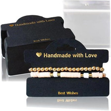 104 Set Bracelet Packaging for Small Business, Bracelet Display Cards with Clear