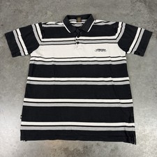 Vintage Low Rider Polo Shirt Mens Medium Black Stripes Logo Preowned