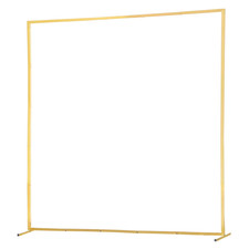 Square Gold Metal Arch Backdrop Stand, 6.6 x 6.6 ft, Durable Frame, Simple Setup