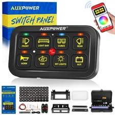 Auxpower RGB 8 Gang Switch Panel with App Control Turn On/Off Momentary Pulse...