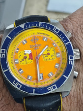 Zodiac Seadragon ZO2232 Quartz Chronograph   Orange Dial   Working Need service