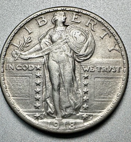 1918-S   STANDING LIBERTY QUARTER  XF+ DETAILS   BETTER DATE  #1252