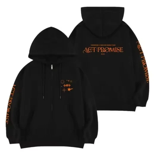 Giacca con cappuccio e zip TXT ACT PROMISE IN US merce per concerto MOA G23 - Immagine 2 di 3