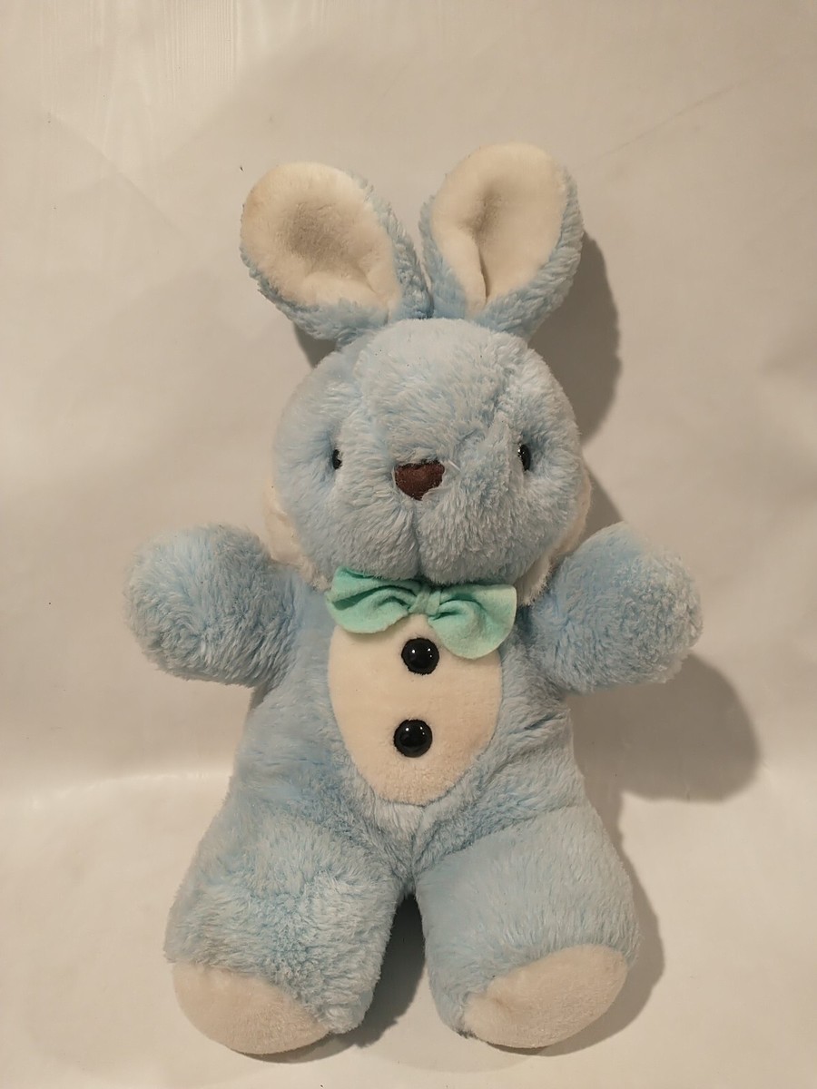 80s Vintage Bunny Rabbit White Light Blue mix Plush JC Penny