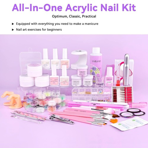 Professional Acrylic Nail Set with Drill, Polish & Portable UV Lamp - 12 Pcs - Picture 4 of 11