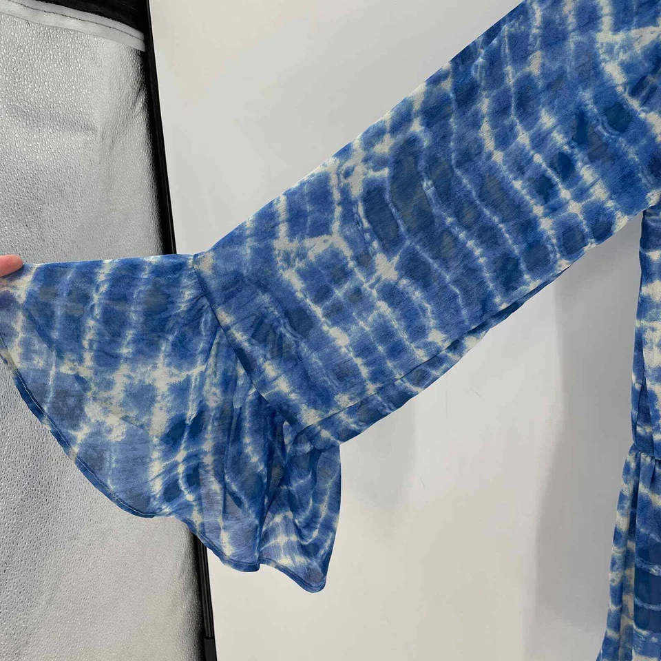 Mameluco de manga larga a rayas Honey Punch Tie Dye azul Foto 3 de 4