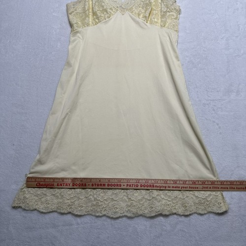 Vintage Maidenform Ivory Satin Full Slip Dress Lace Nightgown Sz 34 Made In USA - Picture 10 of 12