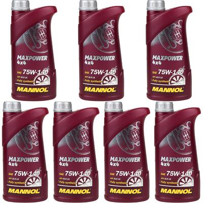 7x1 Liter Original MANNOL Getriebeöl Maxpower 4x4 75W-140 API GL 5 LS Gear Oil