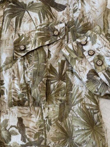 Zimmermann Shirt Size 1 /AU 10 /US 6 Palm Print Linen Blouse Hawaiin Long Sleeve - Foto 13 di 13