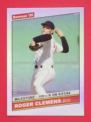 2020 Donruss Roger Clemens RETRO 052/100 Milestone Stat Line #220 Red Sox