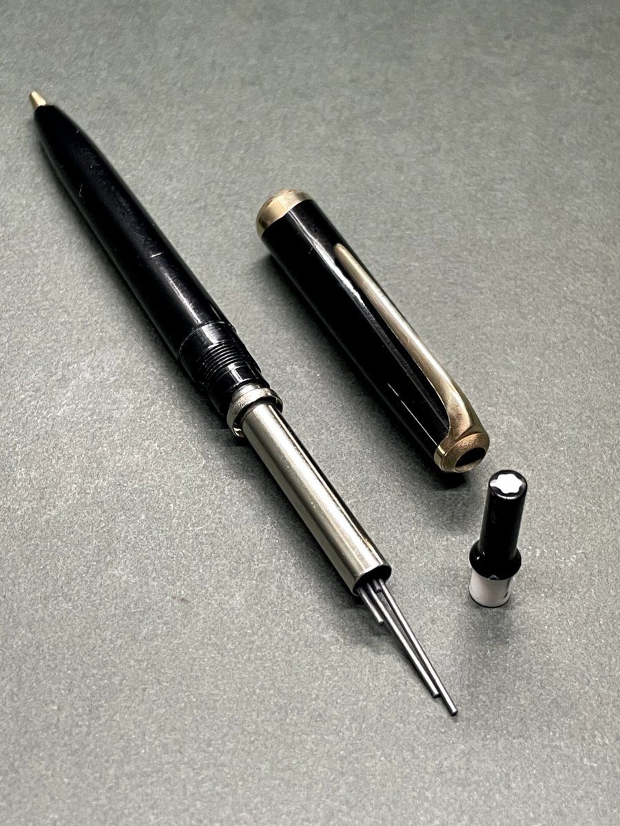 筆記具 MONTBLANC pix NO.15 0.92 V-Good] MONTBLANC No.15 Pix Black Vintage 0.9mm Knock-system