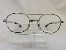 1970's Silver Metal Eyeglasses Sunglasses Steampunk Geek Nerd Rectangular 145