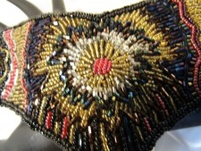 Vintage Art Deco hand beaded belt, flower design