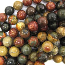 Natural Multicolor Picasso Jasper Round Beads 15" Strand 6mm 8mm 10mm 12mm