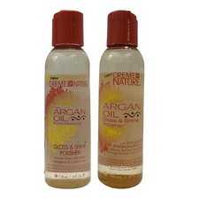 2 Pack Creme of Nature Argan Oil Gloss  Shine Polisher 4 oz Frizz Control