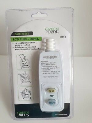 Greenbrook RCDP-C 230V 13A RCD Stecker zum Schutz vor Stromschlag 