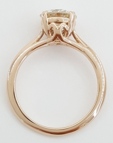 Vintage Old European Diamond Solitaire Engagement Ring 1.72 ct 18k Rose Gold GIA - 第 9/9 張圖片