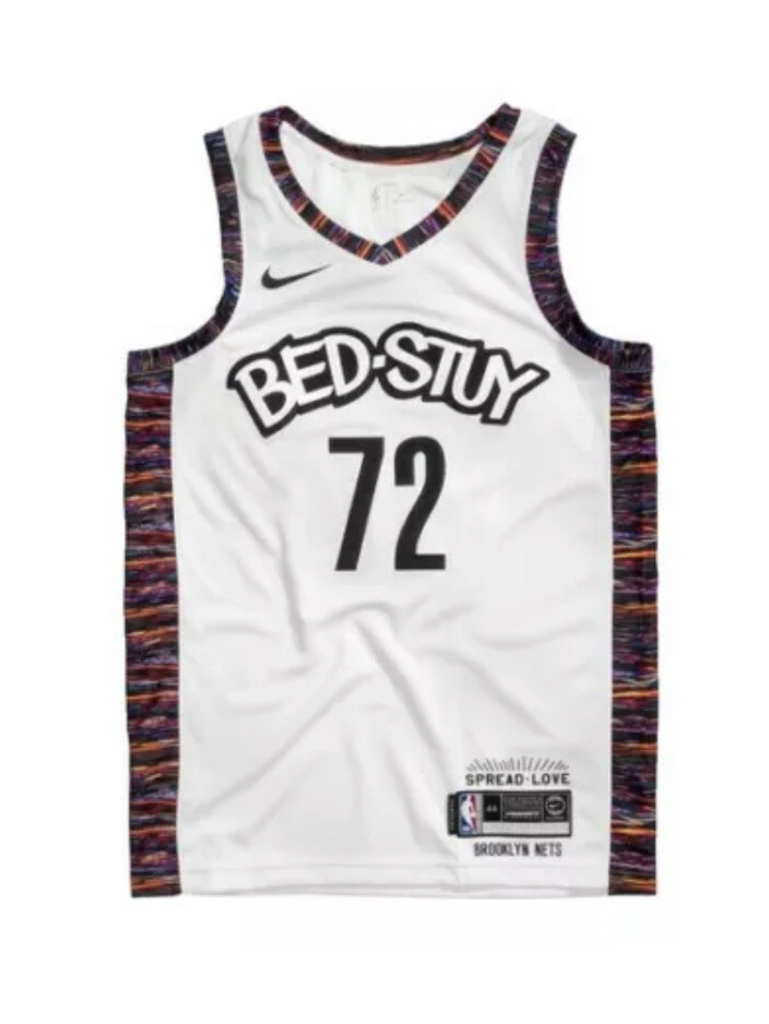 Nike Brooklyn Nets White Biggie City Jersey Swingman Men Size