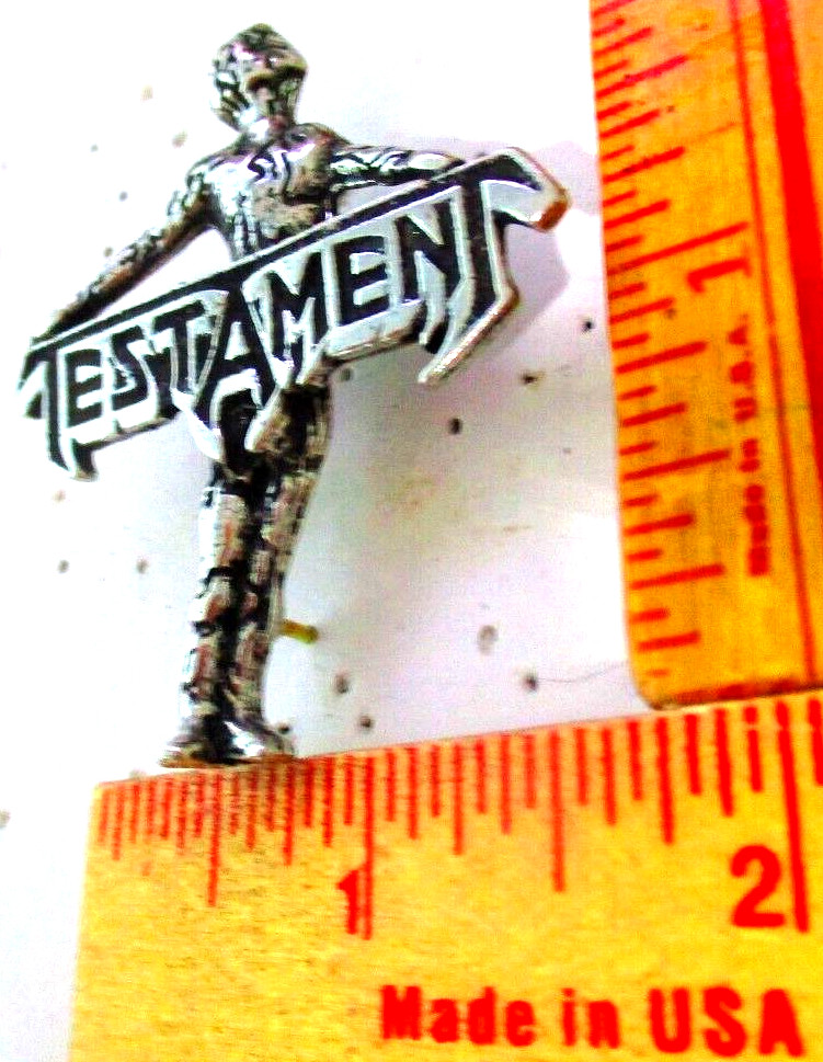 Testament pin vintage collectible old hard metal rock band concert music pinback
