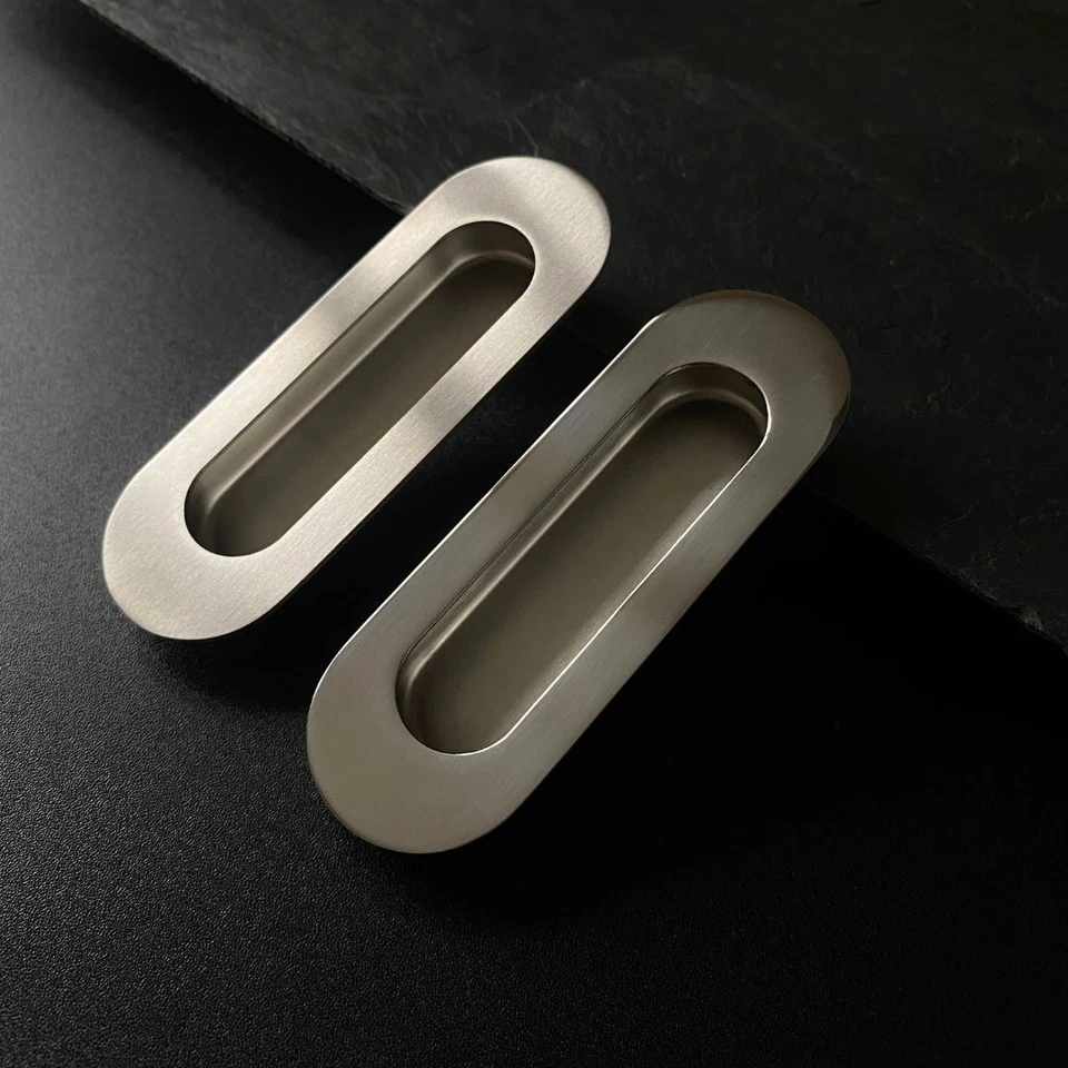 Flush Pull Recessed Sliding Door Handle Round Square Oval Oblong Circular - Image 3 of 4