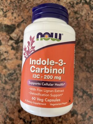 NOW Foods Indole-3 Carbinol (I3C) 200 mg 60 Veg Capsules