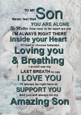 NEW DESIGN For MY Son I Love You A5 Sized Birthday Card With Love