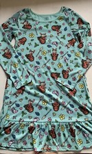 Disney Girls Sz 9/10 Green Moana Long Sleeve Pajama Dress