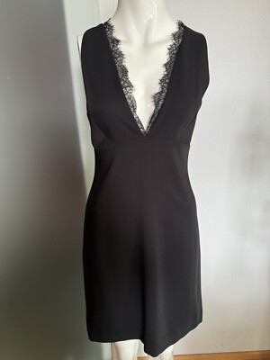 Kleid Mit Spitze Details V-Ausschnitt Abend Silvester Party DGr 36 S Von H&M Neu