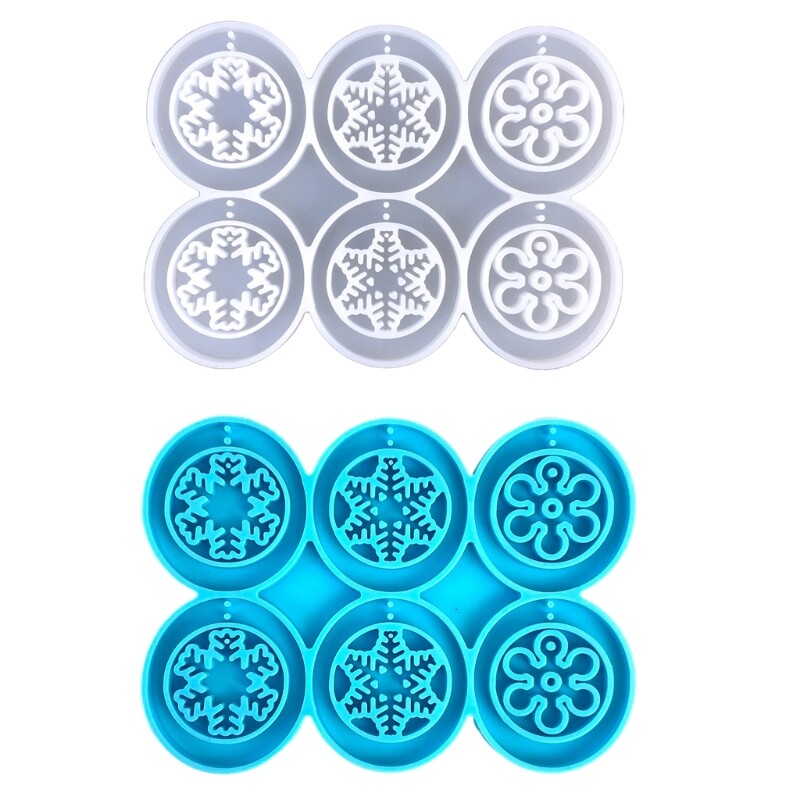 DIY Crystal Exploy Resin Mold Christmas Snowflake Pendant Earring Molds Silicone