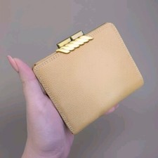Authentic Balenciaga Bi-fold Compact Beige Wallet Clasp Vintage