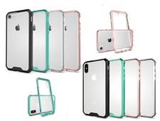 New Iphone 7 / 7 Plus 8 / 8 Plus / X Case Clear PC TPU Bumper Phone Cover C1