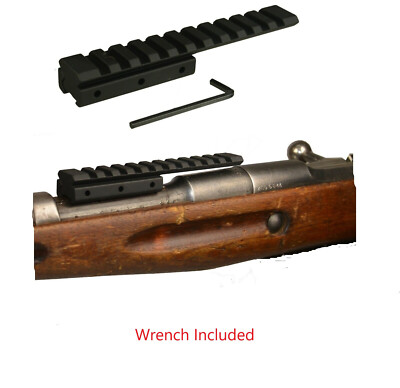 Black Mosin Nagant 91/30 Rear Sight Picatinny Weaver Rail Adapter Scope Mount